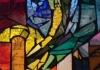 A stained glass design with many different colours A stained glass design with many different colours