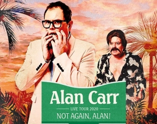 A photo with an orange filter on a palm tree background of two men, one behind the other as if to scare him A photo with an orange filter on a palm tree background of two men, one behind the other as if to scare him