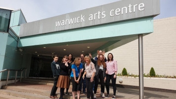 Arts Centre staff standing at the entrance to Warwick Arts Centre Arts Centre staff standing at the entrance to Warwick Arts Centre