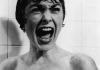 Actress Janet Leigh screaming in the black and white shower scene Actress Janet Leigh screaming in the black and white shower scene