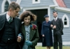 Actors Ethan Hawke and Sally Hawkins linking arms as they exit a church. Actors Ethan Hawke and Sally Hawkins linking arms as they exit a church.