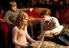 Actors Daniel Radcliffe, Rupert Grint and Emma Watson reading in the Gryffindor common room Actors Daniel Radcliffe, Rupert Grint and Emma Watson reading in the Gryffindor common room