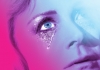 Close up of a woman crying glittery tears Close up of a woman crying glittery tears