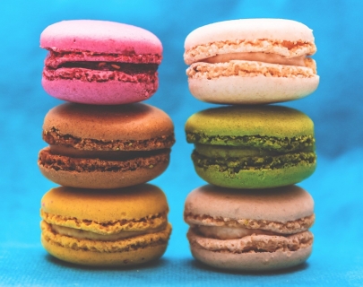 A selection of different coloured macaroons