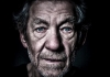 A close up of Sir Ian McKellan against a black background A close up of Sir Ian McKellan against a black background